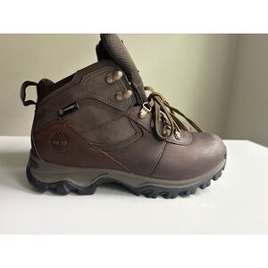 Timberland White Ledge Mid Waterproof Hiking Boots Dark Brown Leather Mens 8